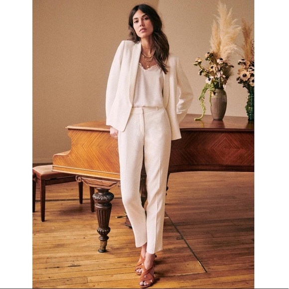 SEZANE Gustavo Trouser Pants Nude Blush Pink - Picture 4 of 9